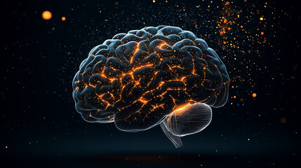  Illustration of a Brain with Neural Connections