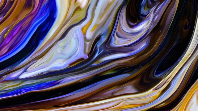 Mesmerizing Abstract Backdrop: Fluid Creamy Onyx Animation with Dynamic Colors and Smooth Movement