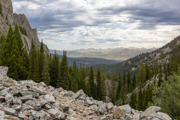 sawtooth national forest scenic panorama on a spring day 