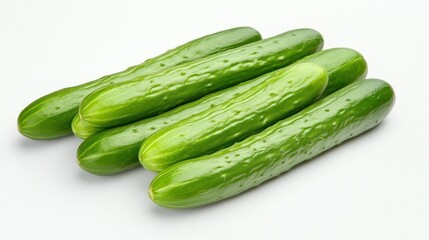 Fresh Green Cucumbers: A Vibrant Still Life Photography