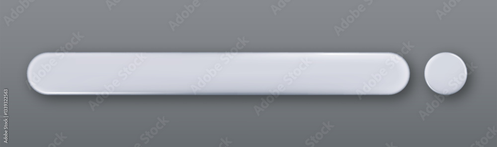 Poster white search bar button with realistic shadow isolated. web search button concept.