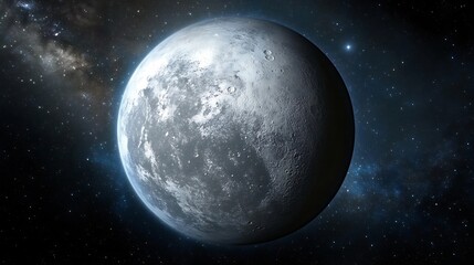 Obraz premium A Detailed Depiction of a Rocky Planet in Deep Space