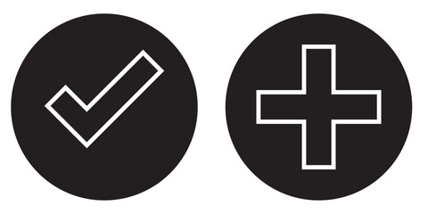 Obraz premium check mark icon button set. check box icon with right and wrong buttons and yes or no checkmark icons in green tick box and red cross