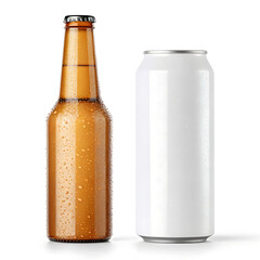 Beverage Packaging Mockup of Bottle and Can  