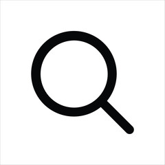 A clean and minimalist magnifying glass icon, perfect for representing search, zoom, or discovery.