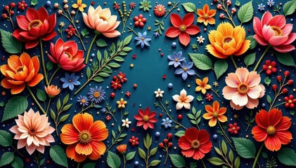 Intricate woven floral tapestry, rich texture, bohemian, surface