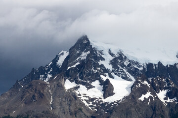 Patagonia mountains with snow