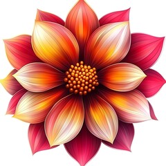 Obraz premium Colorful dahlia illustration with gradient petals on white background for design