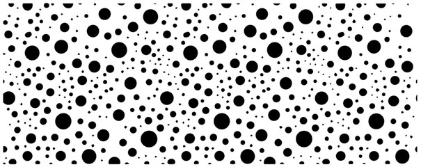 seamless pattern of black dots in various sizes arranged in geometric repetition © Aisha Kudorova