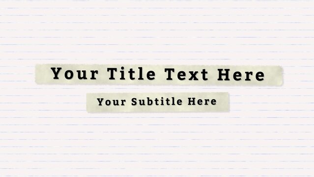 Stop Motion Paper Tape Title Intro