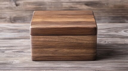 Fototapeta premium Sustainable wooden gadget storage box made from reclaimed wood, ecoconscious and modern