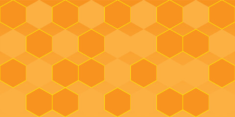 A vibrant honeycomb pattern with orange and yellow hexagons, creating a seamless geometric background. Ideal for design, branding, and digital art