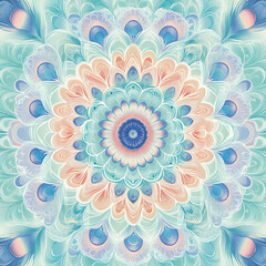 Elegant Floral Mandala in Soft Pastel Colors