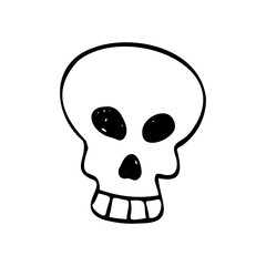 Hand drawn cute skull illustration design