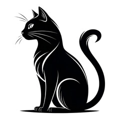 Obraz premium black and white cat