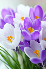 Fototapeta premium Delicate crocus flowers.
