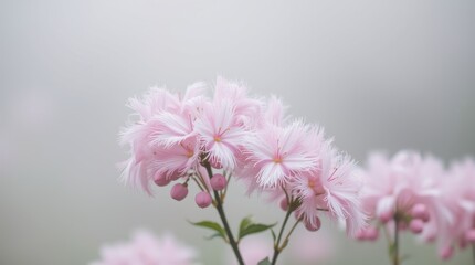 Stunning clusters of pink flowers bloom beautifully in a vibrant spring garden under soft sunlight