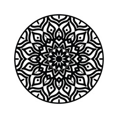 Vector line art minimal mandala design illustration for decoration