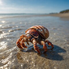 hermit crab on the beach