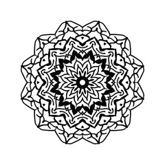 Vector line art minimal mandala design illustration for decoration