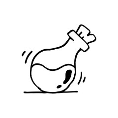 Hand drawn cute potion bottle illustration design