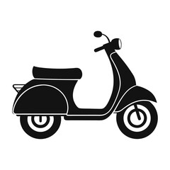 Classic Scooter Silhouette Vector Art