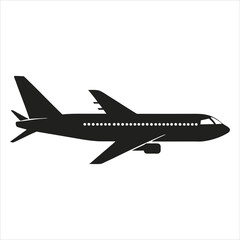 Commercial Airplane Silhouette Vector Art