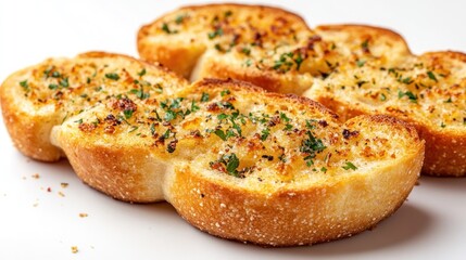 Delicious Golden Brown Garlic Bread, perfectly toasted with herbs, a culinary delight!