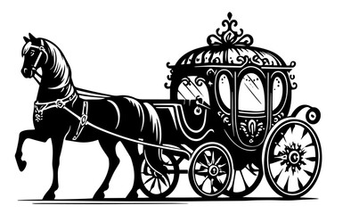 Fototapeta premium ornate horse-drawn carriage illustration