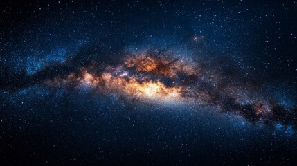 Stunning view of a vibrant galaxy with swirling stars and cosmic dust in the night sky