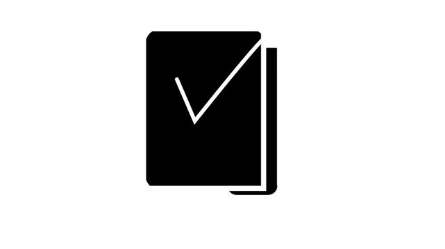 Animated on the black background Neon line rectangle tool in tik mark video animation.