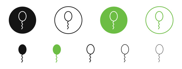 Balloon icons in black and green colors. vector pack © Abstractor