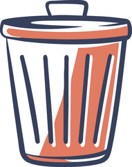 Modern Minimalist Trash Can Icon for Waste Management Design