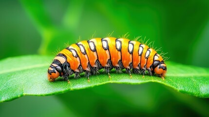 Naklejka premium Timelapse of a caterpillar transforming into a butterfly, depicting nature s metamorphosis