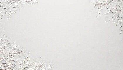 Obraz premium Elegant White Floral Corner Design on Textured Background with Copy Space