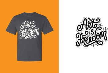 Think outside the box motivational t-shirt design typography. Hand drawn inspirational apparel lettering print. Vector illustration with black tshirt