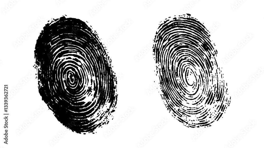 Wall mural fingerprint isolated on transparent background. vector abstract fingerprint with modern design and f