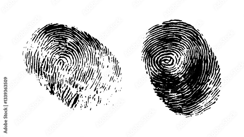 Wall mural fingerprint isolated on transparent background. vector abstract fingerprint with modern design and f