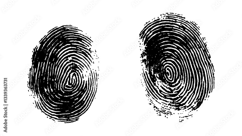 Wall mural fingerprint isolated on transparent background. vector abstract fingerprint with modern design and f