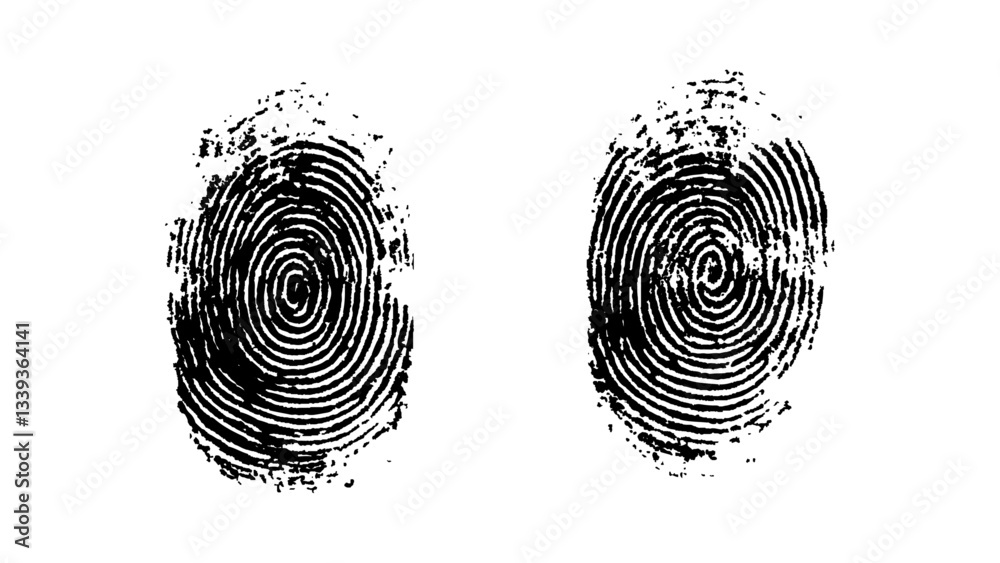 Wall mural fingerprint isolated on transparent background. vector abstract fingerprint with modern design and f