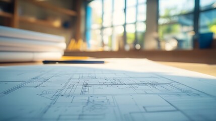Blank engineering blueprint template for technical drawing design