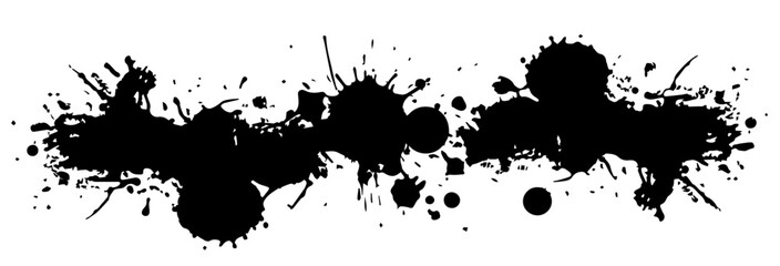 horizontal black ink splatter border in bold abstract vector shape