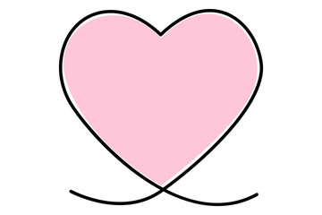Simple, Continuous Line Art Heart Design

