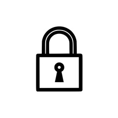 A minimalist icon of a padlock symbolizing security and protection The simple and design conveys safety and confidentiality