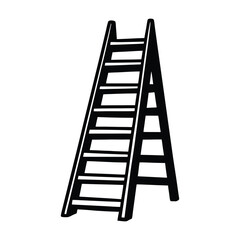 a ladder silhouette vector art illustration