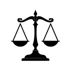 Balance Scale Silhouette: Depicts equilibrium and fairness Symbol of impartiality and judgment Suitable for legal and ethical contexts