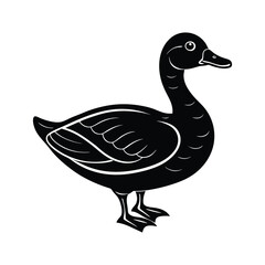 Duck silhouette vector art illustration