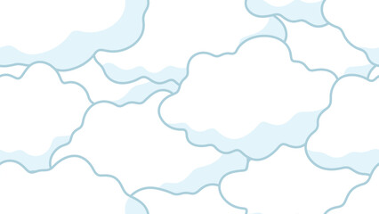 Seamless pattern filled with vector clouds
