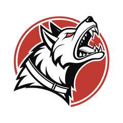 Set of Fierce Stylized Wolf Head Mascot Logos in Multiple Colors .