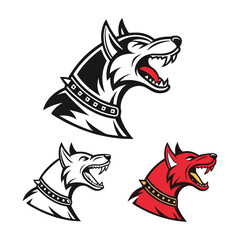 Obraz premium Set of Fierce Stylized Wolf Head Mascot Logos in Multiple Colors .